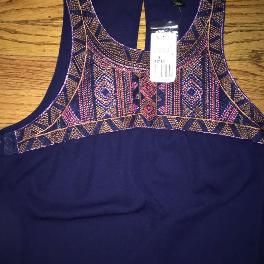 Navy embellished top